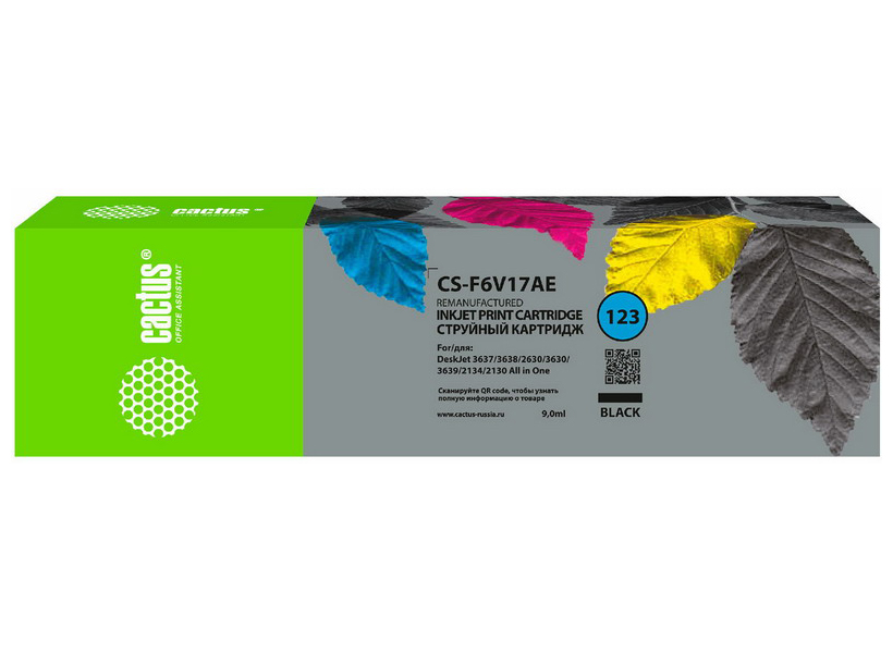 Изображение товара Картридж Cactus CS-F6V17AE для HP Deskjet 2130 черный