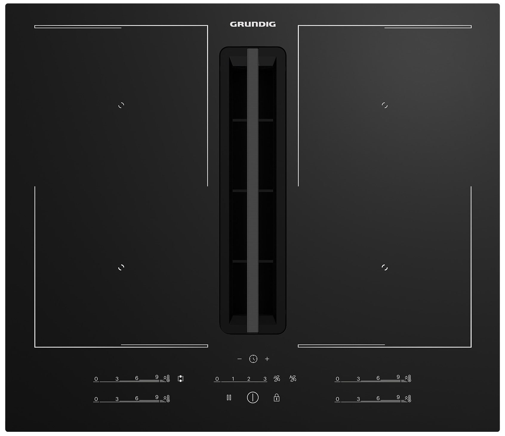 

Индукционная варочная панель со встроенной вытяжкой Grundig GIEH 634480 P, Черный