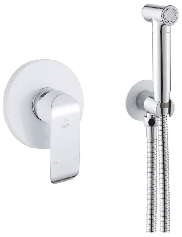 Изображение товара Гигиенический душ со смесителем Rose R21F, белый (R2105F)