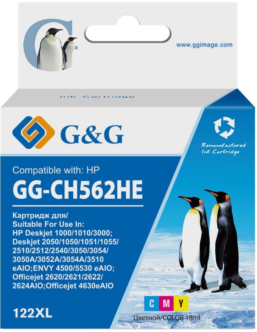 Изображение товара Картридж струйный G&G GG-CH562HE 122 многоцветный для HP