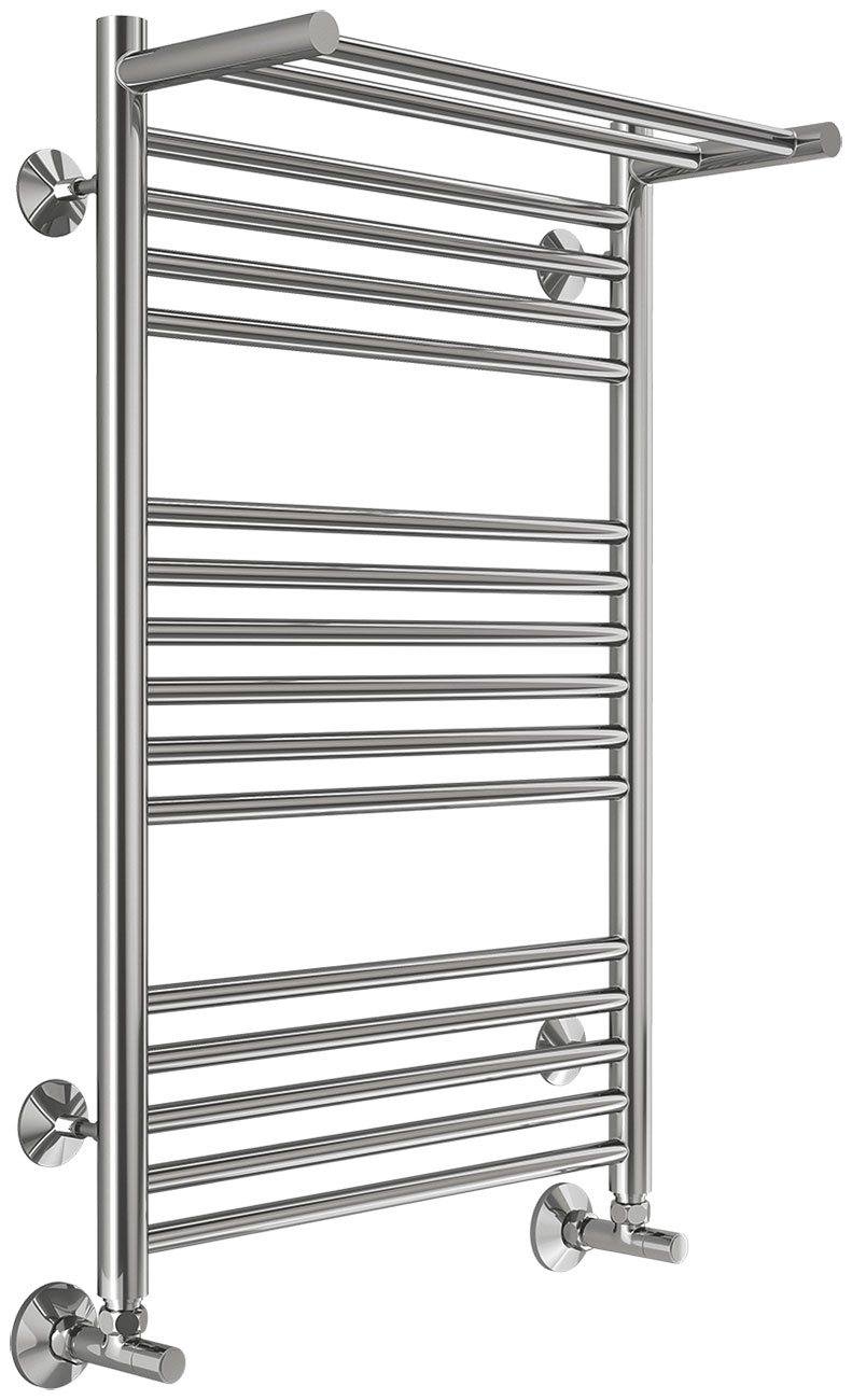 

Полотенцесушитель водяной Terminus Аврора, с полкой, П16, 500х800, Нержавеющая сталь