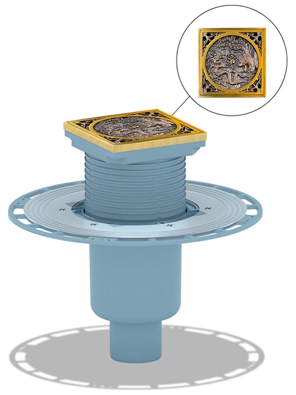 Изображение товара Душевой трап Bronze de Luxe бронза 21986-5902 с магнитным затвором и латунной решеткой