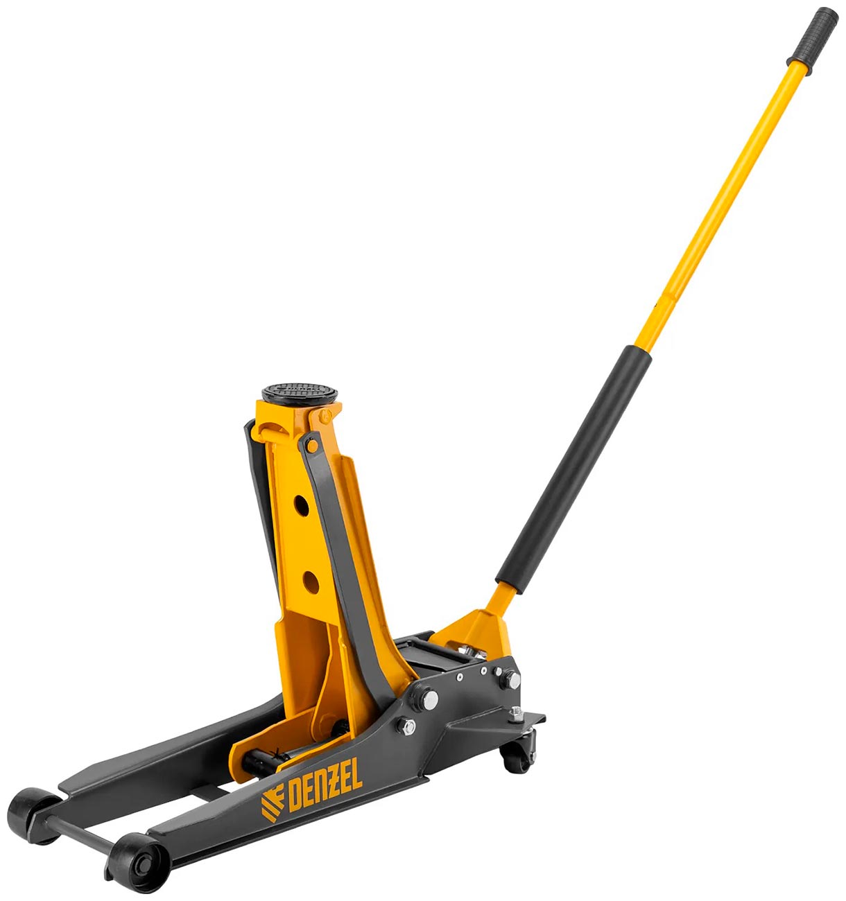 Изображение товара Домкрат гидравлический подкатной Denzel 3 т 85-610 мм, быстрый подъем, низ. подхват, проф SUV, 51271