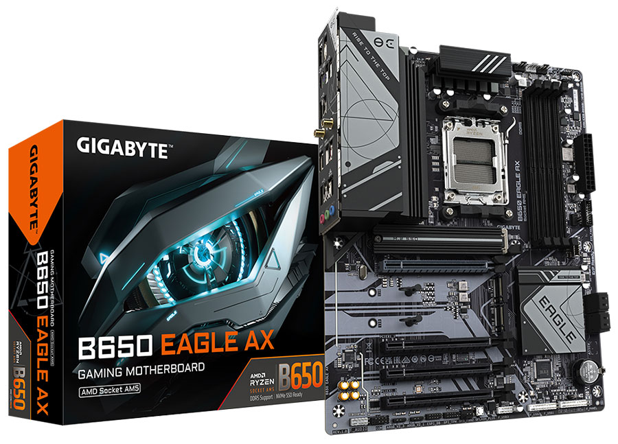Изображение товара Материнская плата Gigabyte B650 EAGLE AX с поддержкой DDR5 и Wi-Fi для AMD