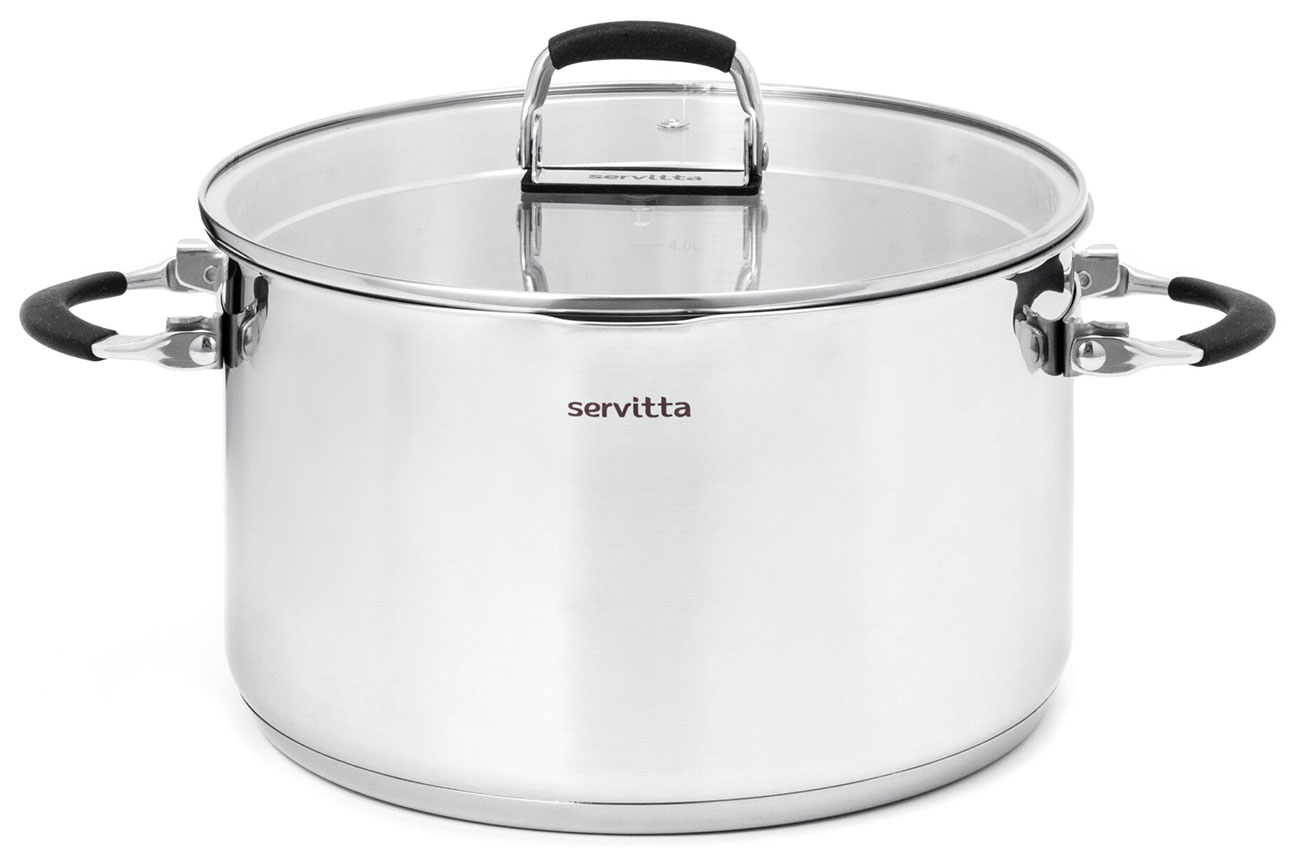 Изображение товара Кастрюля Servitta Terso 1.8 л с крышкой, ручками-трансформерами и носиком