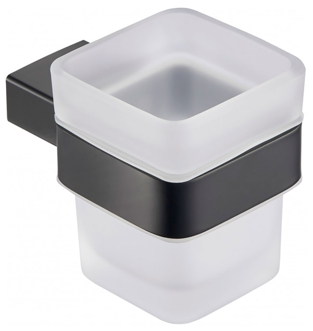 Изображение товара Держатель со стаканом Milacio Ultra, настенный, черный матовый (MCU.951.MB)