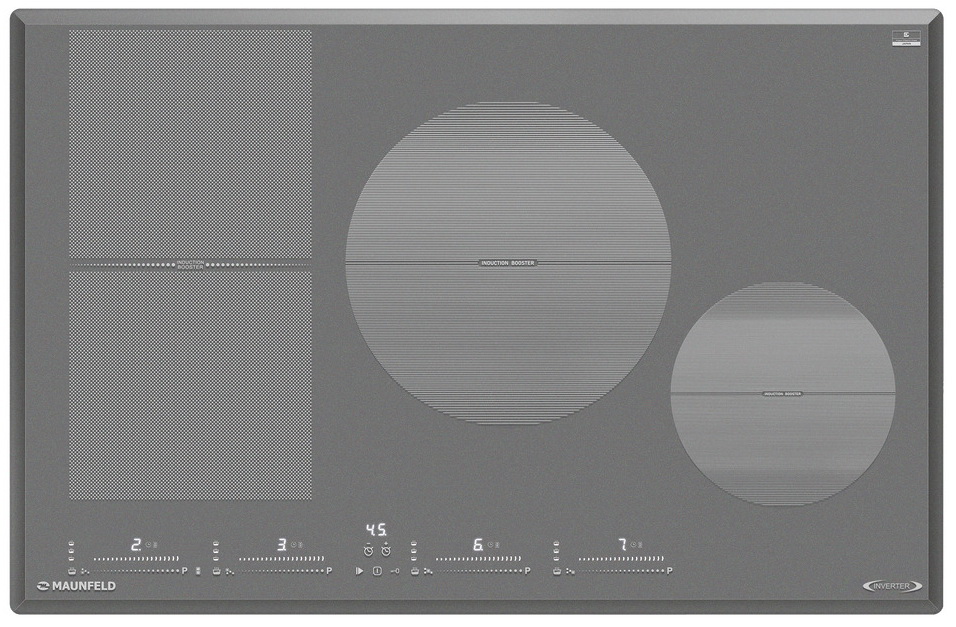 Изображение товара Электрическая индукционная варочная панель Maunfeld CVI804SFLGR 4 конфорки с инвертором