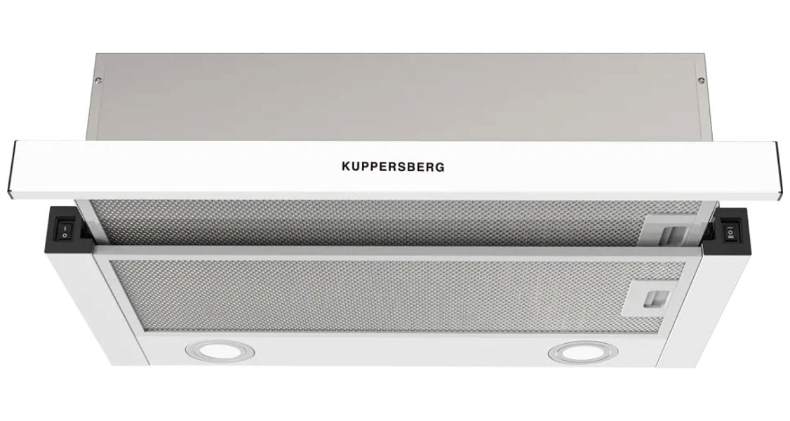 Изображение товара Вытяжка Kuppersberg SLIMHIT 60 WG белая для кухни телескопическая