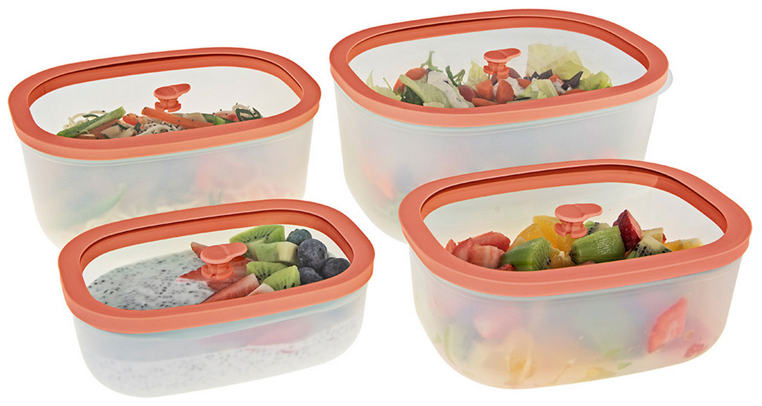 Изображение товара Набор вакуумных контейнеров Status Fresko set 4 salmon 4 шт для хранения продуктов