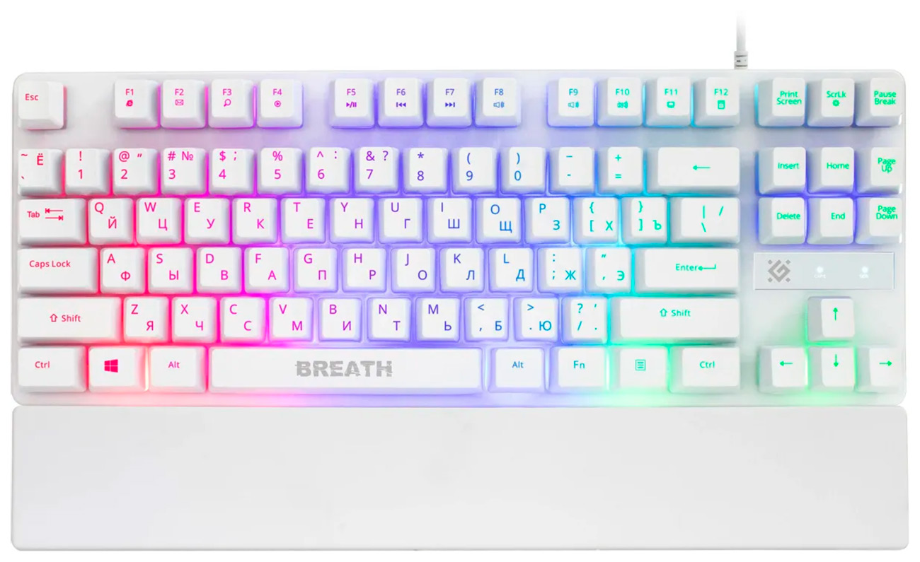 Изображение товара Игровая проводная клавиатура Defender Breath GK-184 RU с радужной подсветкой