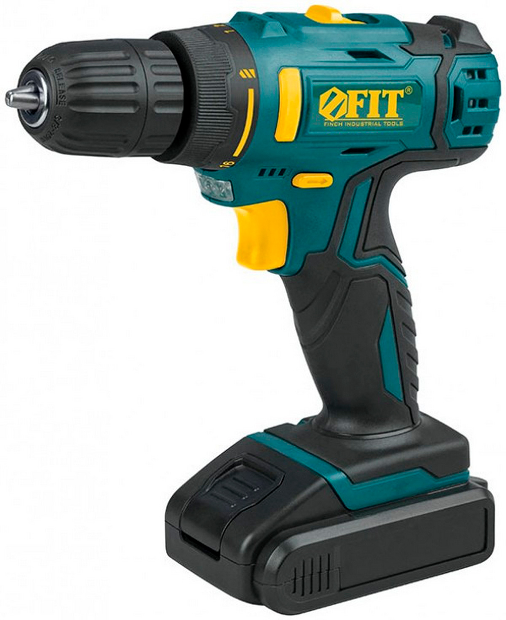 Изображение товара Дрель-шуруповерт Fit (акк. 144 В, 0-400/1450 об/мин, 23 Нм, 1 Li-Ion) 13 Ач, 15 ч. рез., накл., коробка
