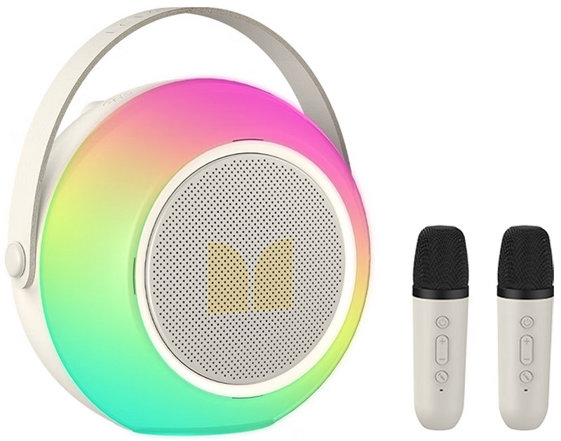 Изображение товара Беспроводная портативная колонка Monster M8 караоке с микрофонами и подсветкой