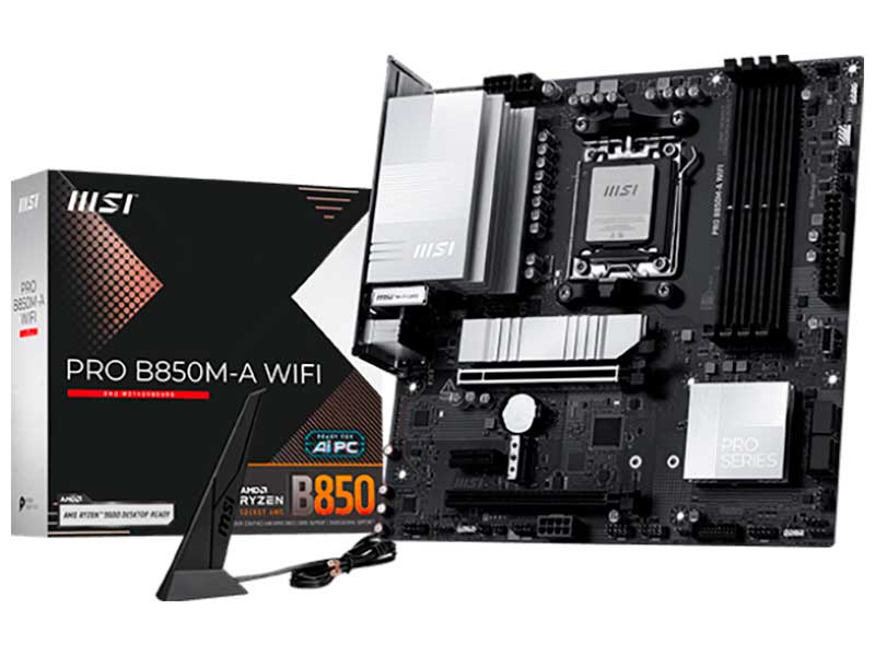 Изображение товара Материнская плата MSI PRO B850M-A WIFI с Wi-Fi 7 и поддержкой DDR5