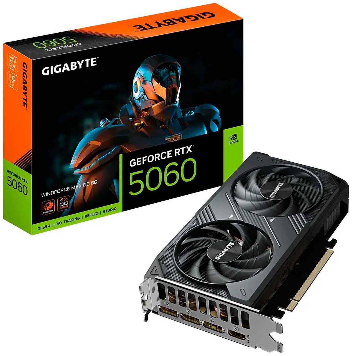 Изображение товара Видеокарта Gigabyte GeForce RTX 5060 WINDFORCE MAX OC 8GB (GV-N5060WF2MAX OC-8GD)