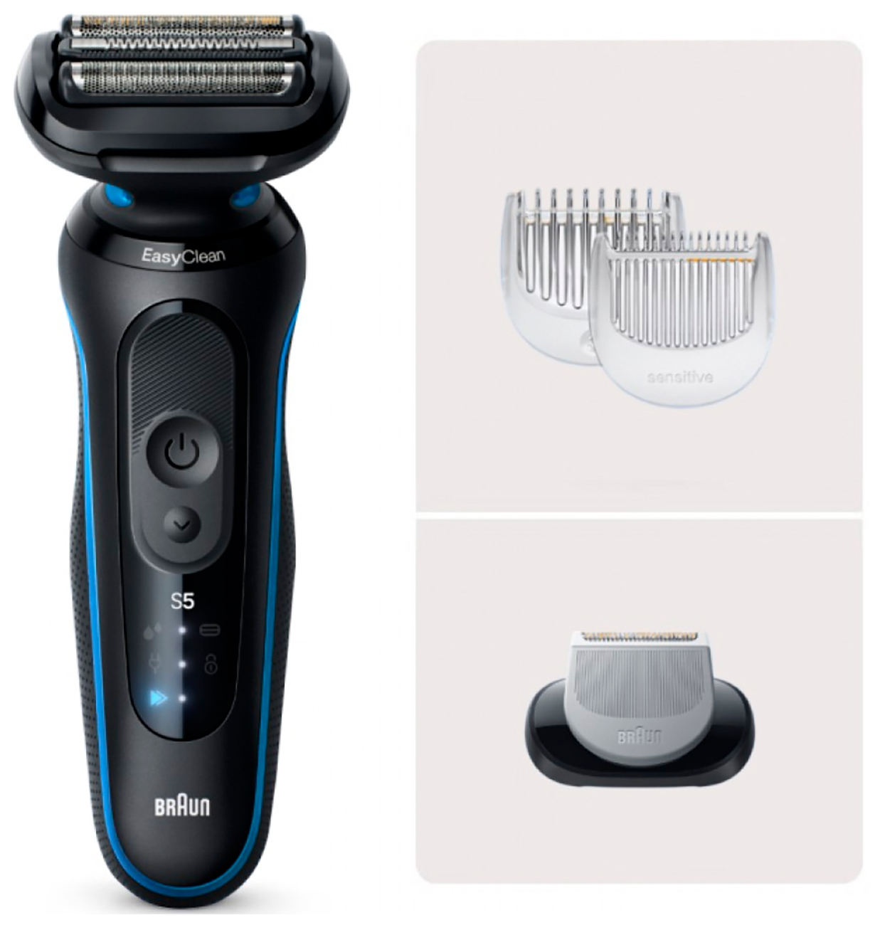 Изображение товара Электробритва Braun S5 52-B1600S, синий, с насадками для стайлинга тела и бороды, тип 5762