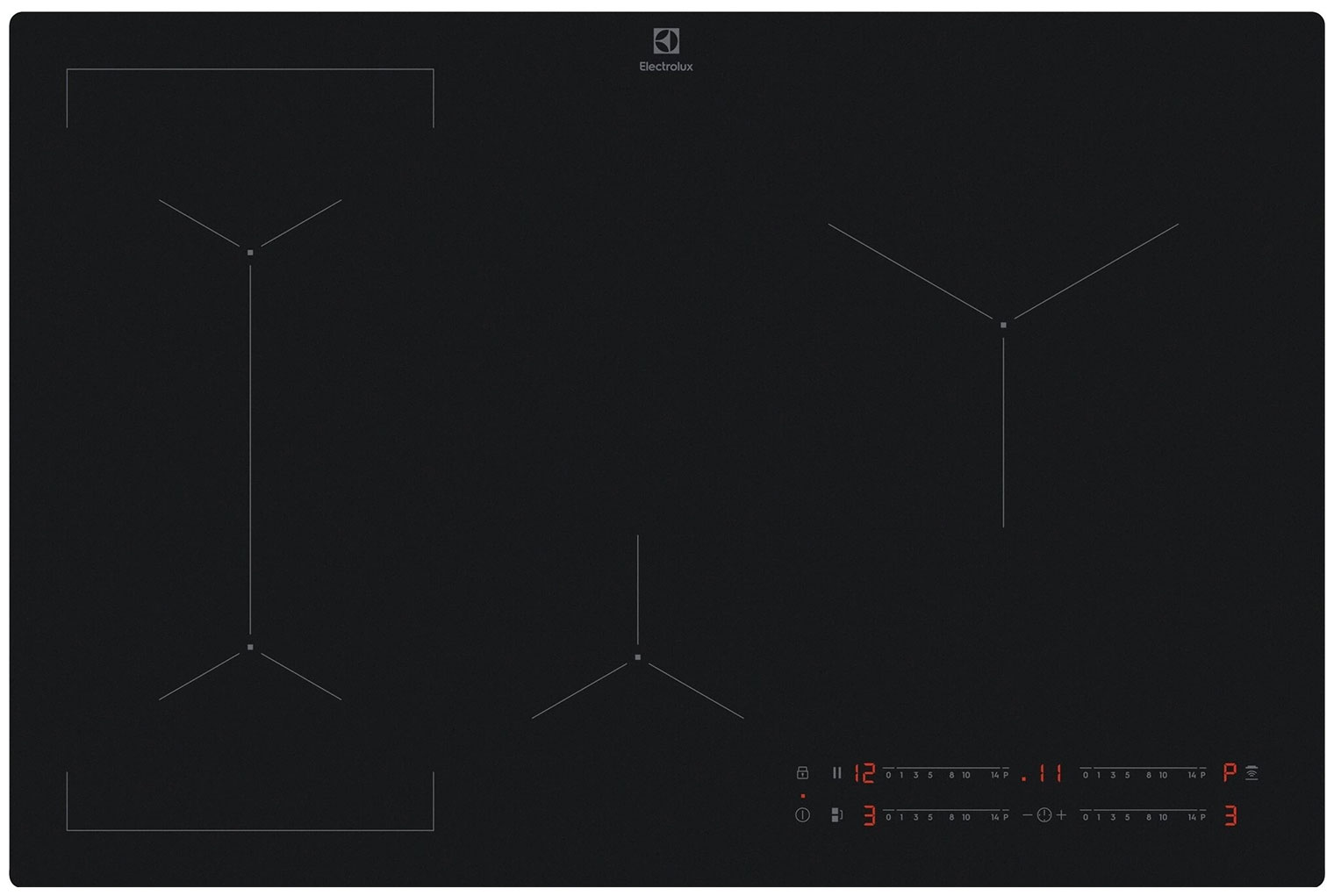 Изображение товара Электрическая индукционная варочная панель Electrolux KIV83443CT 4 конфорки зона расширения