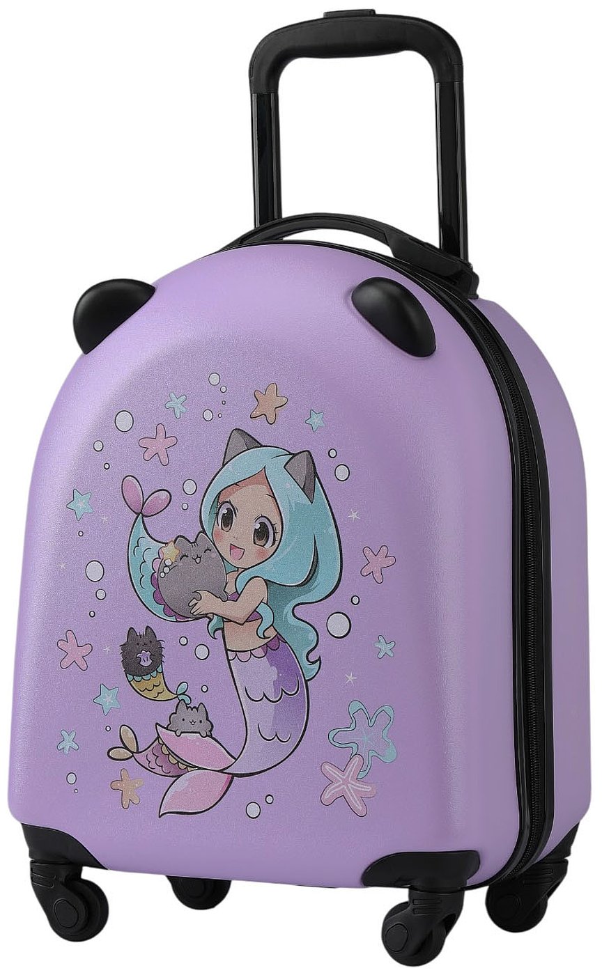 

Чемодан детский Lats ручная кладь. размер XS. модель с ушками. Русалка. сиреневый