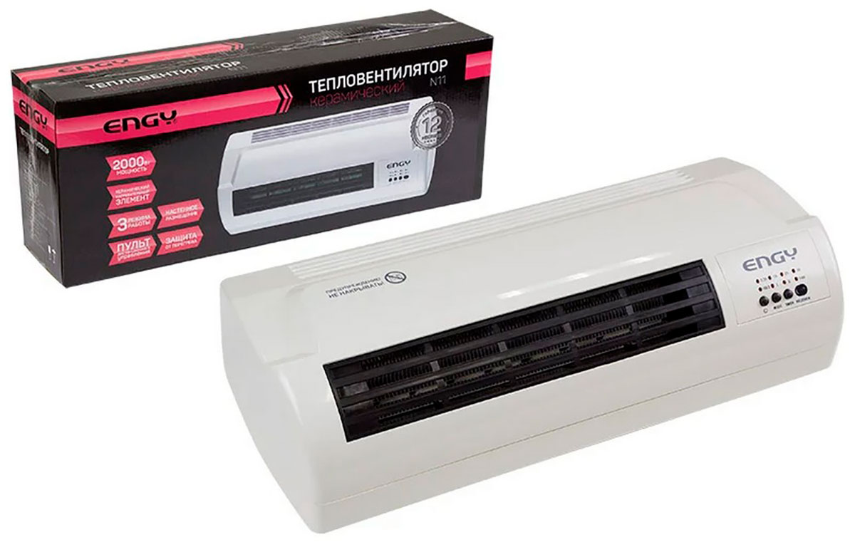 

Тепловентилятор Engy N11, настенный, Белый