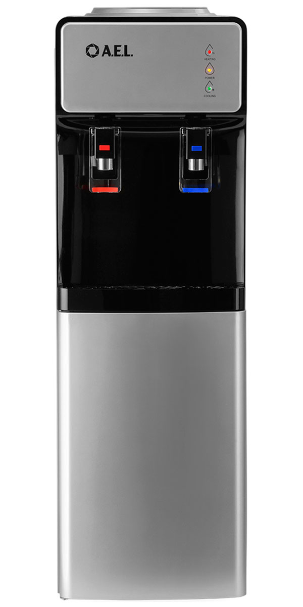 Изображение товара Кулер для воды AEL LD-AEL-92c серебристо-черный с верхней загрузкой, 0.75 л холодной, 1 л горячей