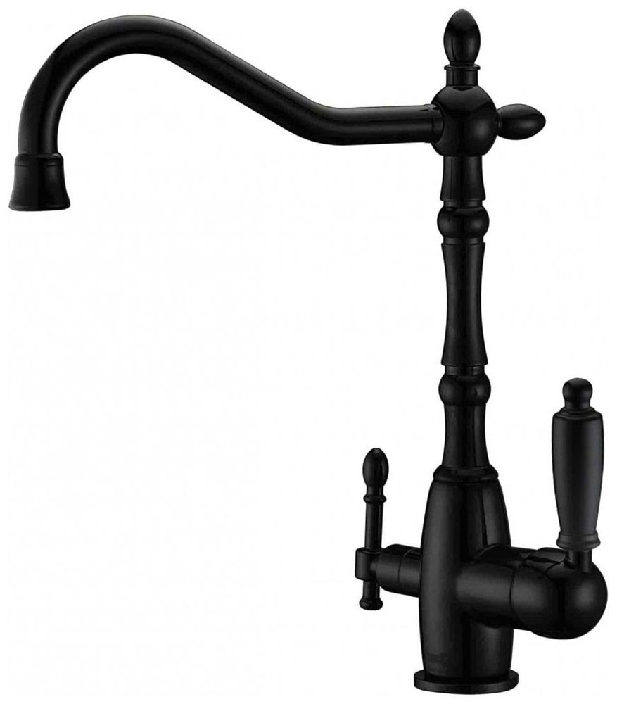 Изображение товара Смеситель для кухни под фильтр Zorg ZR 312 YF-33 BLACK двухканальный латунь