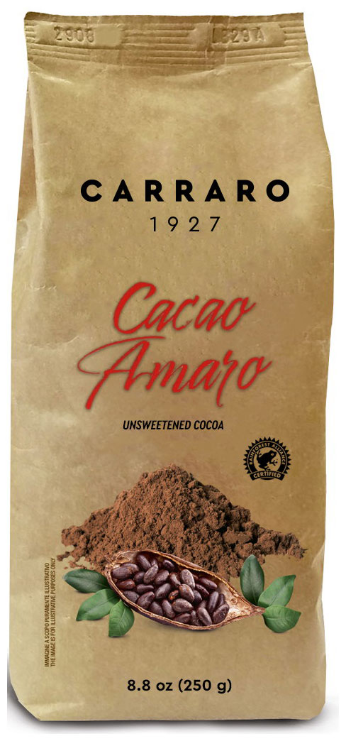 Изображение товара Какао Carraro Amaro без сахара 250 г для горячего шоколада и выпечки