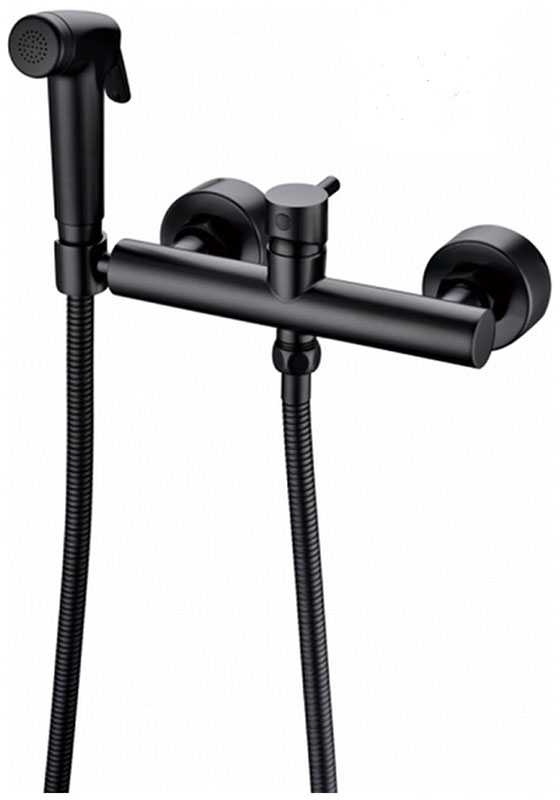 Изображение товара Современный черный смеситель с гигиеническим душем для унитаза Bravat D9141BW-RUS