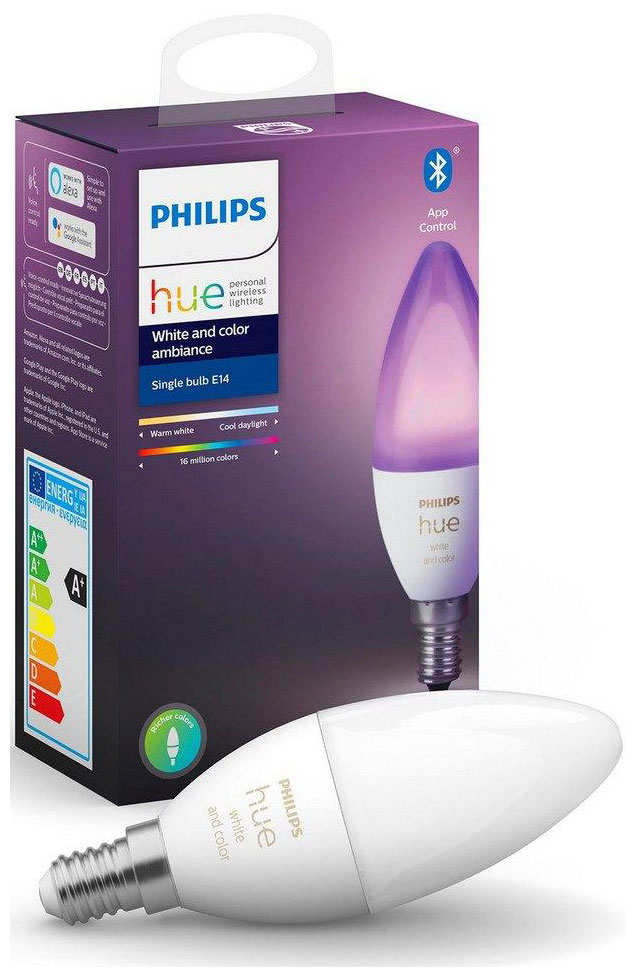 Умная лампочка Philips Hue WCA 5.3W B39 E14 RUS 1p RGBW (929002294209)