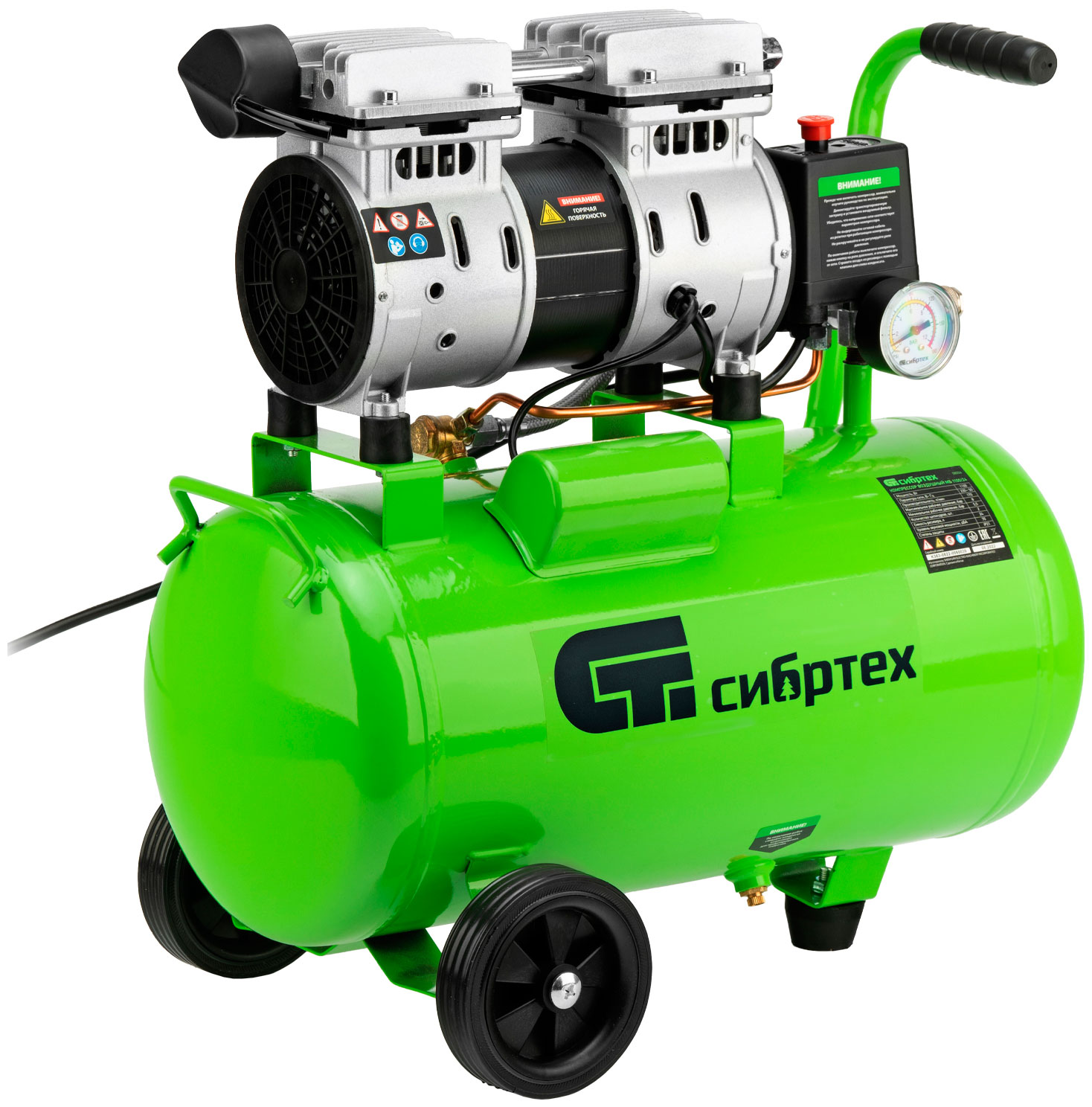 Изображение товара Компрессор безмасляный Сибртех МБ 1100/24 58006