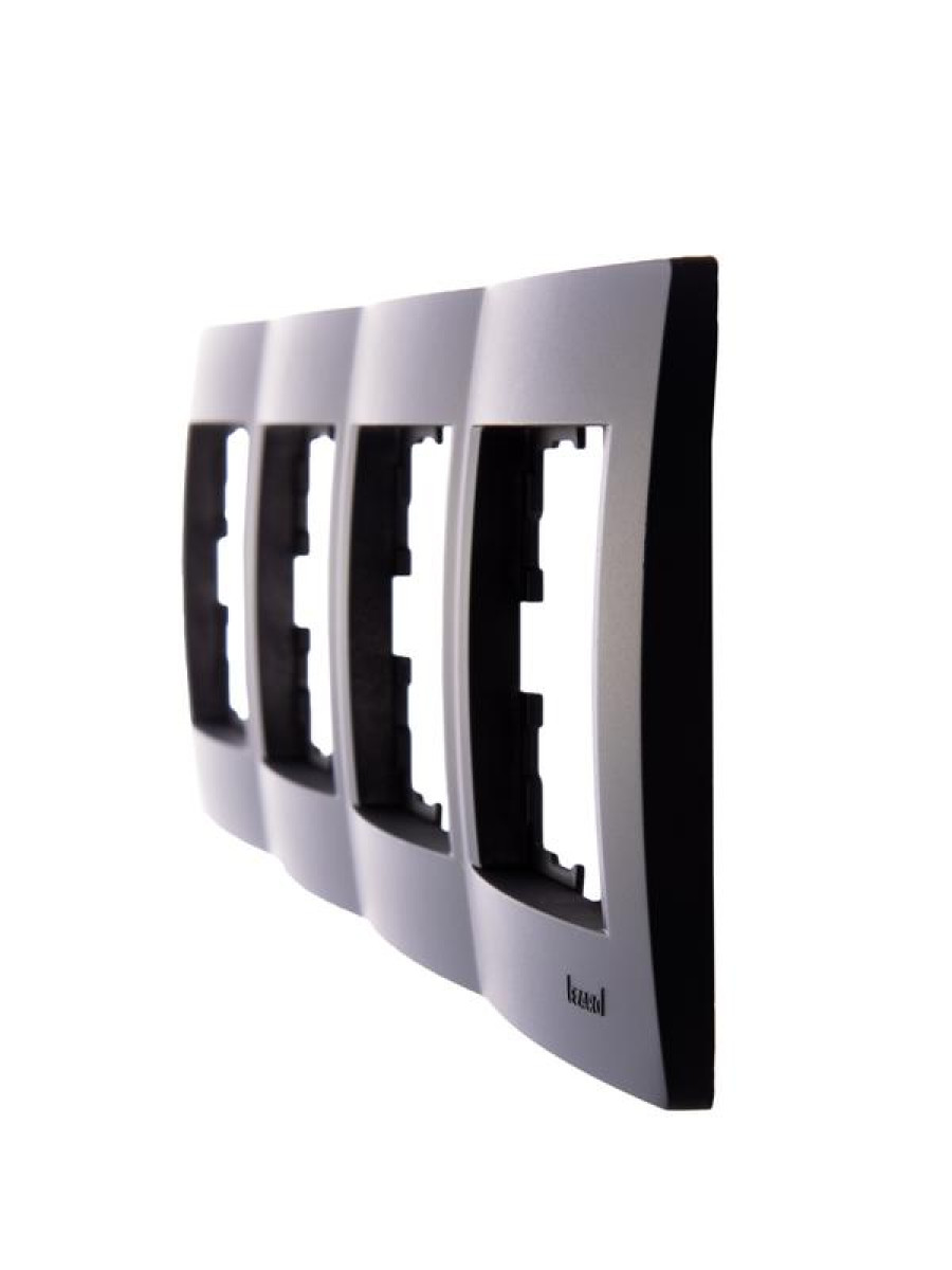 Изображение товара Рамки и основания для ЭУИ Lezard Karina 4-м Черный бархат IP20