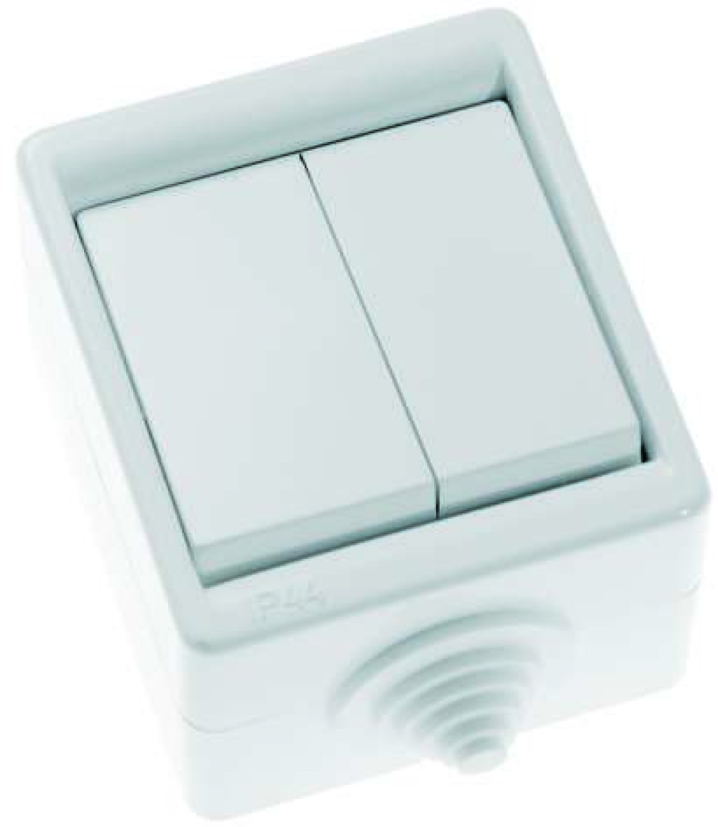 Изображение товара Выключатель 2-кл. ОП 10А IP44 А510-235 белый Кунцево