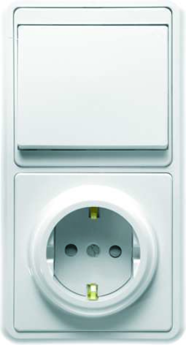 Изображение товара Блоки комбинированные Кунцево-Электро Блок БКВР-034 Бэлла (1-кл. выкл. + евророзетка с защ. шторками) бел. Кунцево