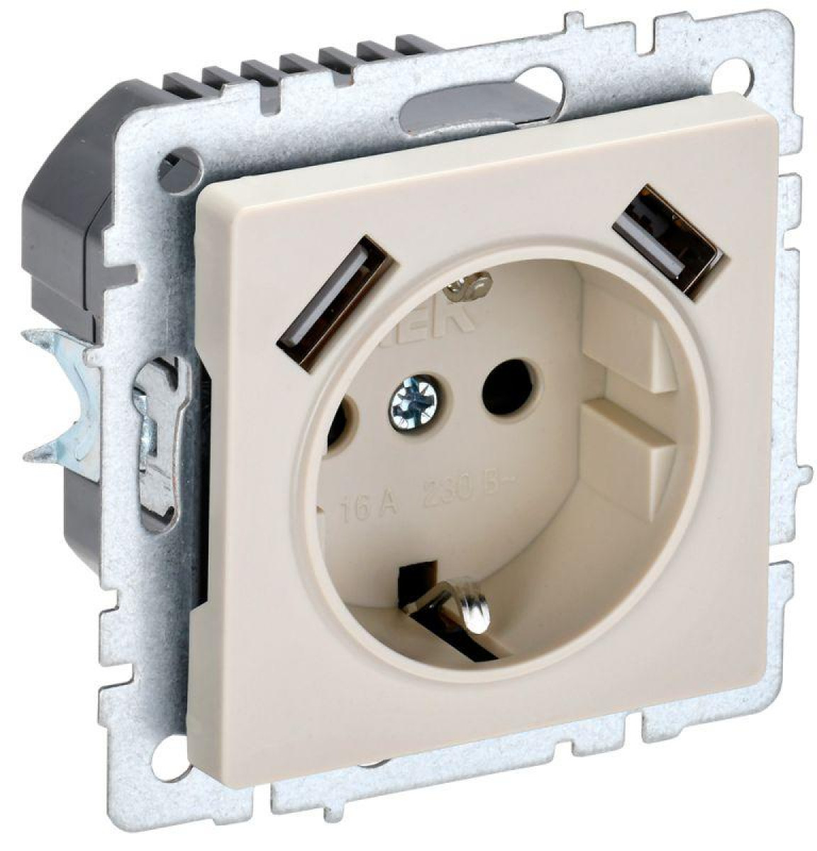 Изображение товара Розетка IEK BRITE с USB 16А IP20 для монтажа встраиваемая