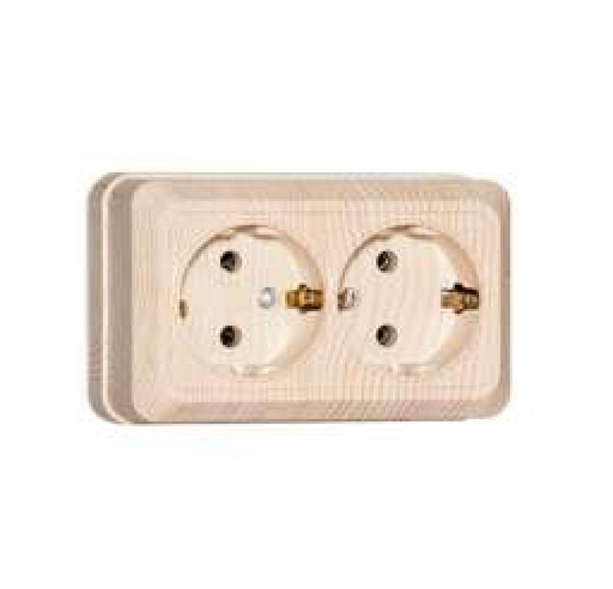 Изображение товара Универсальная 2-розеточная розетка Олимп с заземлением 16А IP20