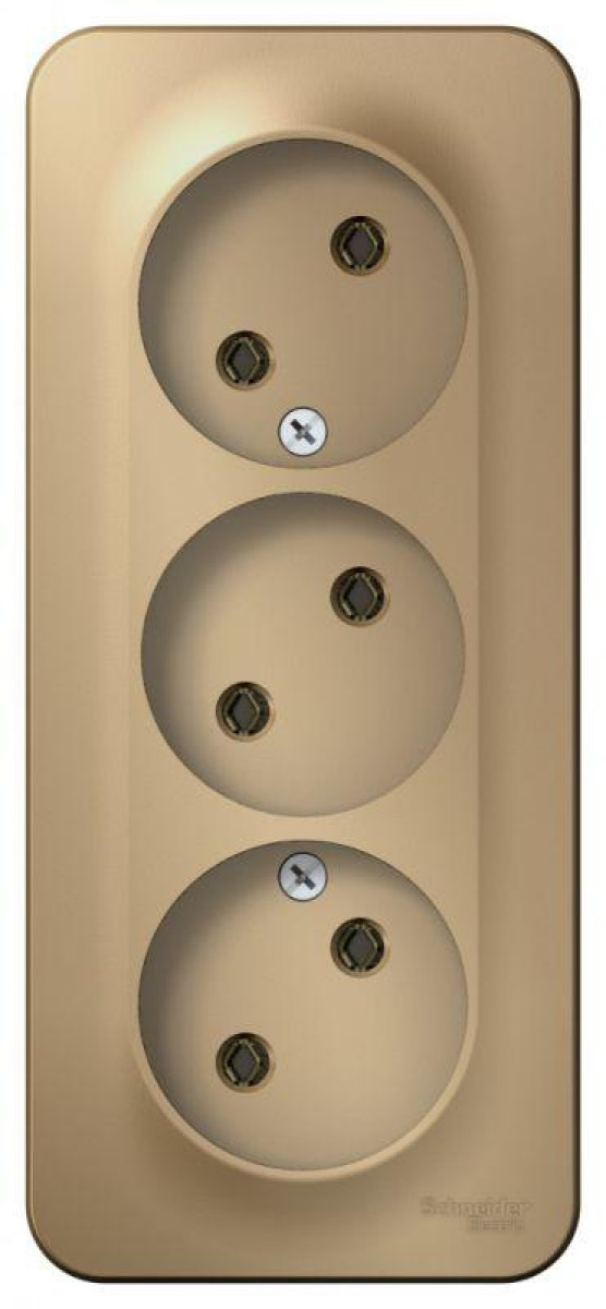 Изображение товара Розетка Systeme Electric Blanca 3-м ОП 16А IP20 без заземления пластиковая Россия
