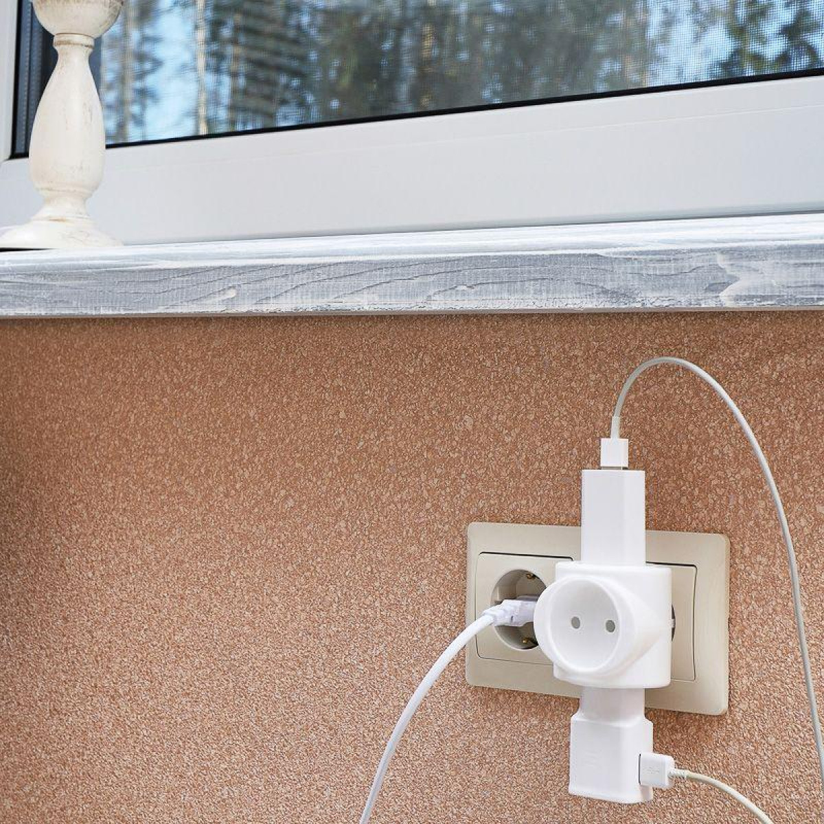 Изображение товара Разветвитель Rexant 3-м 6А IP20 220В биметал. бел.