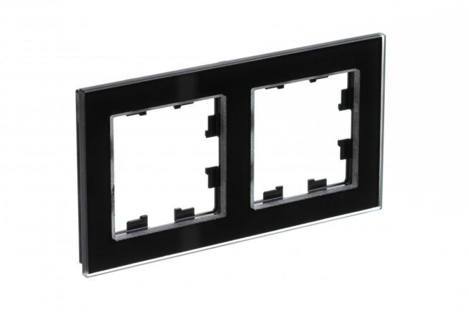 Изображение товара Рамки, декоративные элементы, основания для ЭУИ Systeme Electric Рамка 2-м AtlasDesign Nature стекло черн. SE
