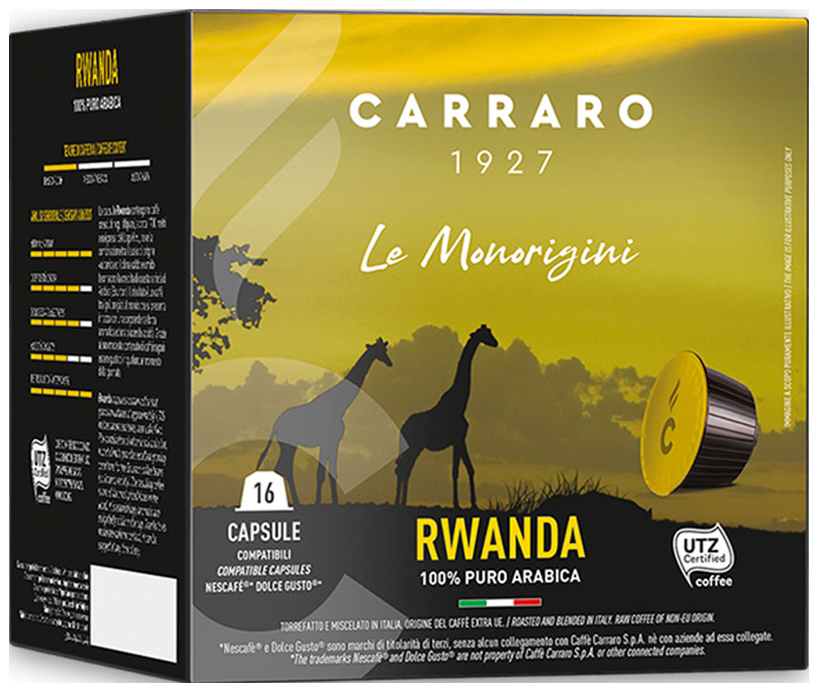 цена Кофе в капсулах Carraro DG RWANDA 16шт