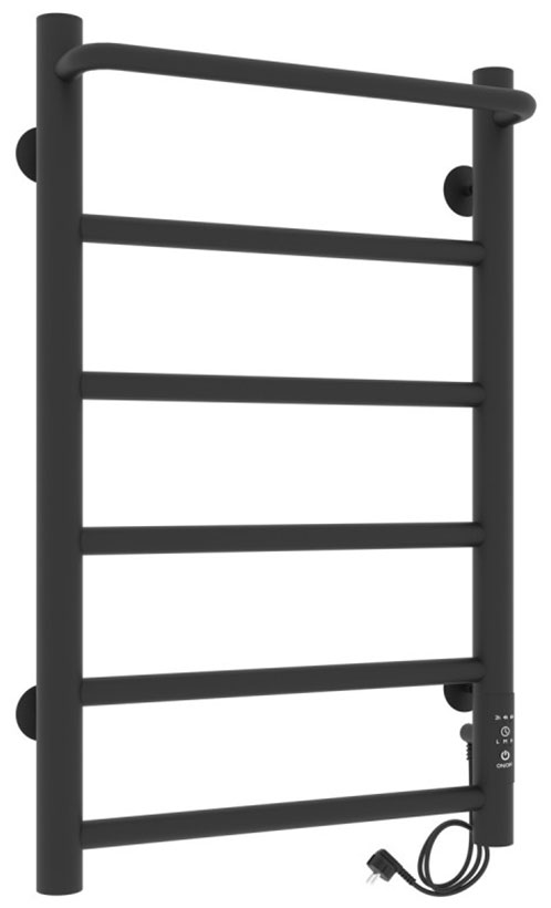 Изображение товара Электрический полотенцесушитель Laris Прайм ЧКЧ П6 80 Вт 400х600 левое подключение черный