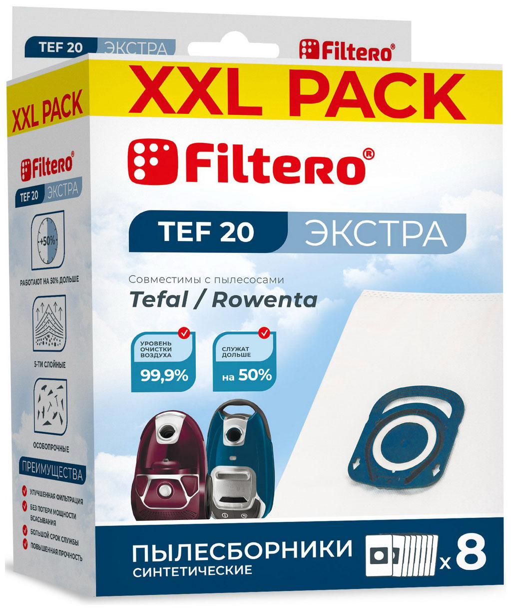 Набор пылесборников Filtero TEF 20 (8) XXL PACK ЭКСТРА Набор пылесборников Filtero TEF 20 (8) XXL PACK ЭКСТРА