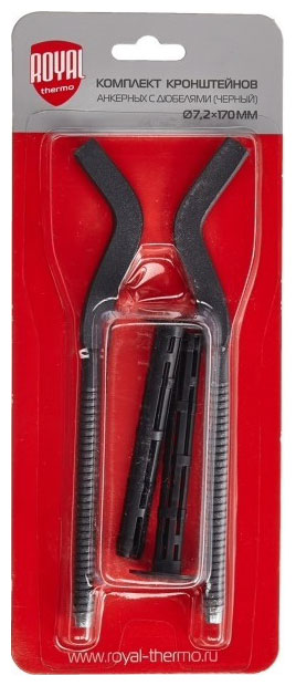 

Комплект кронштейнов Royal Thermo плоских с дюбелями 7,2х170мм черный