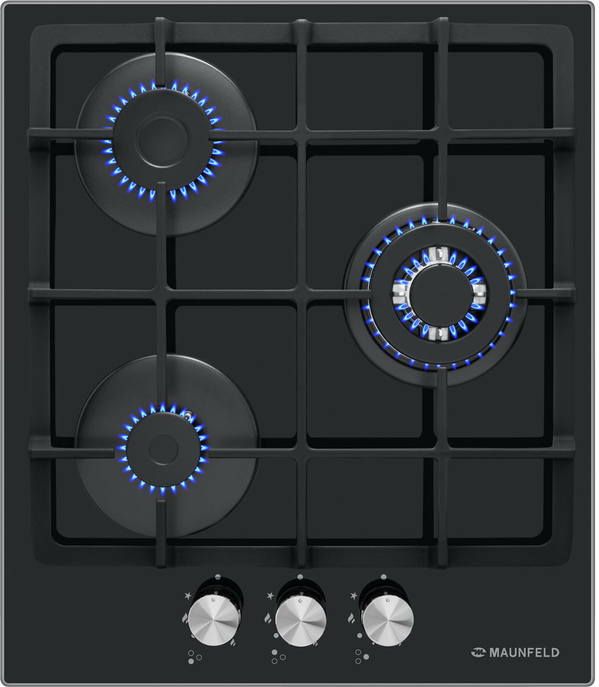 Изображение товара Газовая варочная панель Maunfeld EGHG.43.33 CB G с 3 конфорками и автоматическим электроподжигом