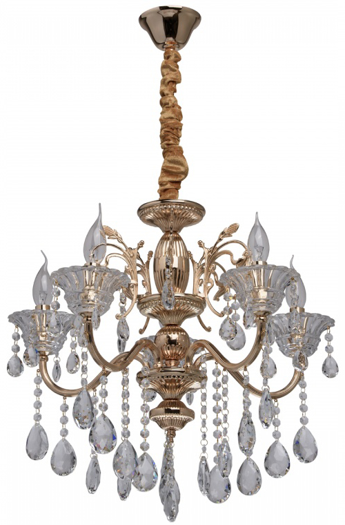 Изображение товара Люстра подвесная MW-light Селена 482013105 5х40W Е14 золотая кристалл