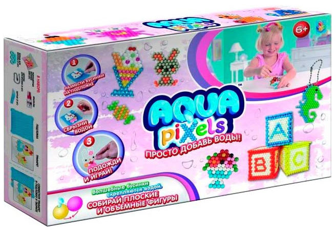 Набор для творчества 1 Toy Aqua pixels ''Веселые животные'', 600 деталей Т12336 1 toy 1toy мега набор для творчества aqua pixels