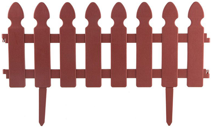 Изображение товара Забор Park Штакетник декоративный L=2м, H=21см (4шт по 50см и 8 ножек) терракотовый 999143