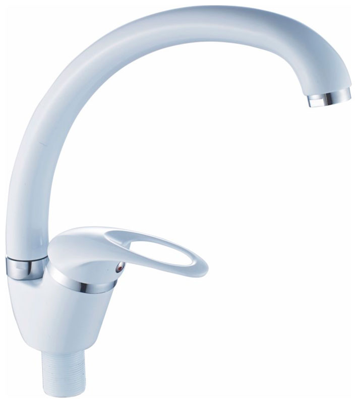 Изображение товара Смеситель для кухни Cron CN03-8 белый однорычажный с поворотным изливом