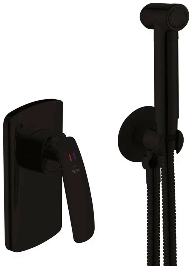Изображение товара Гигиенический душ со смесителем Rose R11H, черный (R1105H)