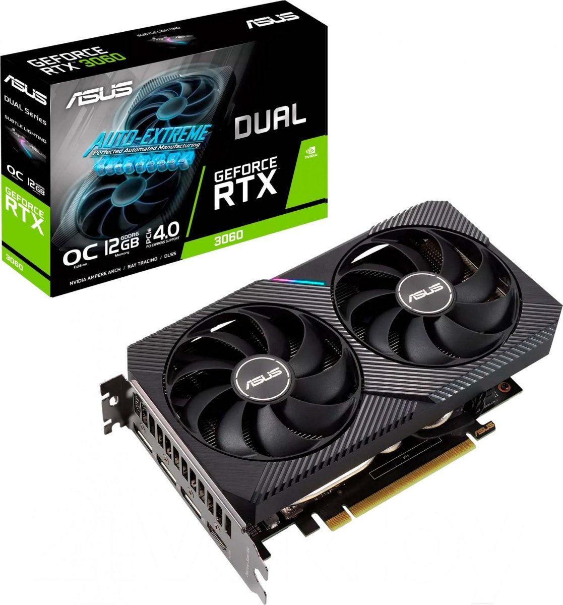Изображение товара Видеокарта Asus GeForce RTX 3060 LHR DUAL OC V2 12GB (DUAL-RTX3060-O12G-V2)