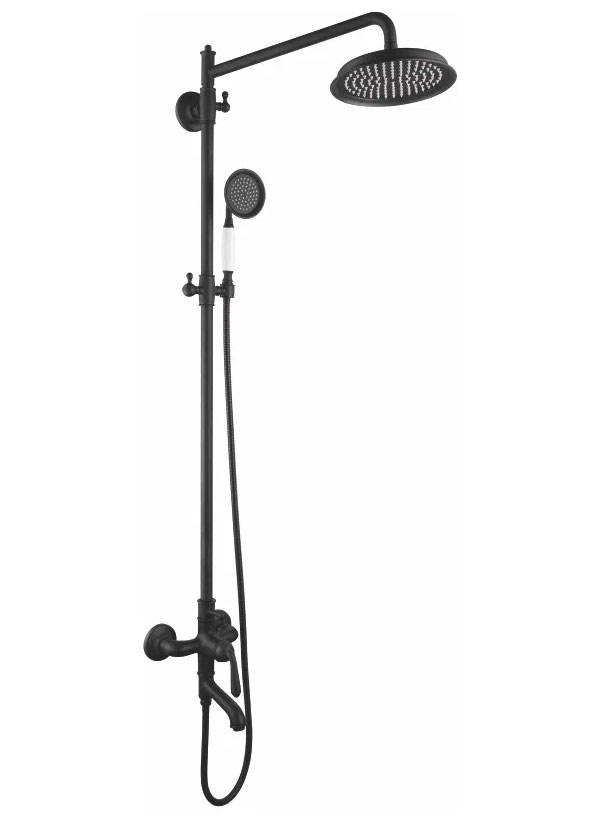 Изображение товара Душевая система Rose R02H черный настенная с верхним и ручным душем