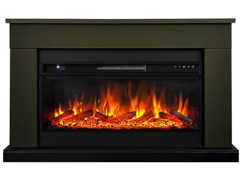 Изображение товара Каминокомплект Royal Flame Bergen Электрический с очагом Vision 42 LOG LED Темная олива