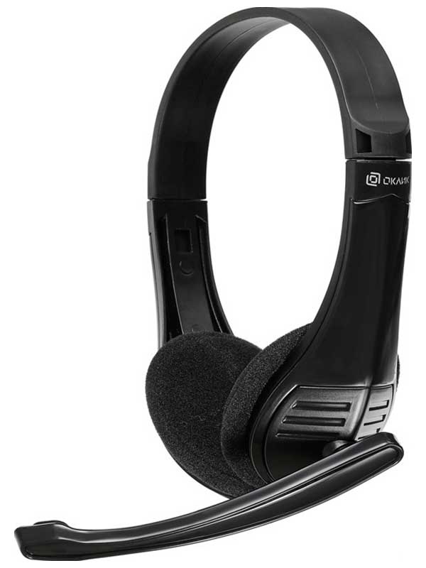 Изображение товара Наушники с микрофоном Oklick HS-M150 накладные проводные черные